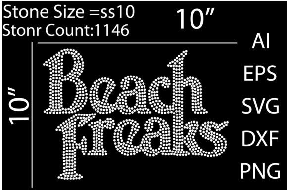 Beach Freaks Rhinestone Templates: Creative Design Assets