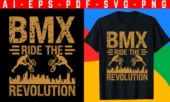 BMX, Ride the Revolution T-shirt Design: A Dynamic Creative Asset