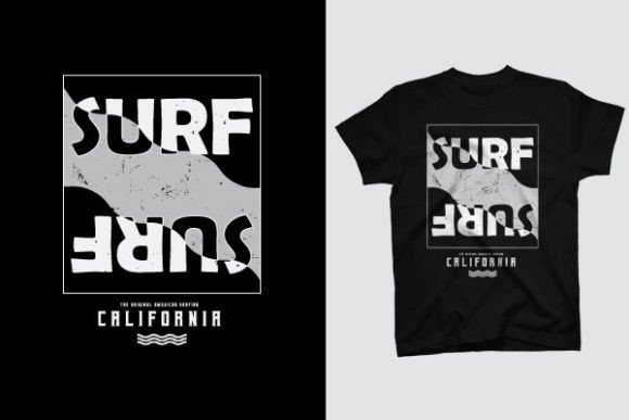 California Surfing T-Shirt Design: Creative Assets for Apparel