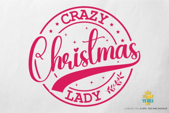 Crazy Christmas Lady T-shirt Design: A Festive Graphic Resource