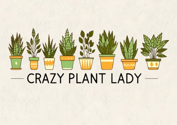 Crazy Plant Lady T-Shirt Design: A Modern Graphic Asset