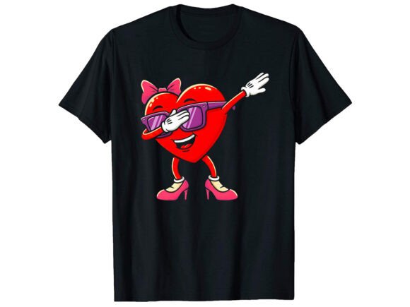 Creative Assets: The Heart Girl Dabbing T-Shirt Design