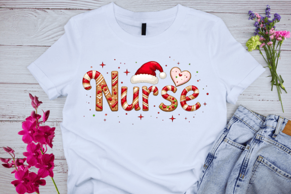 Creative Gingerbread Letter Nurse T-shirt Design