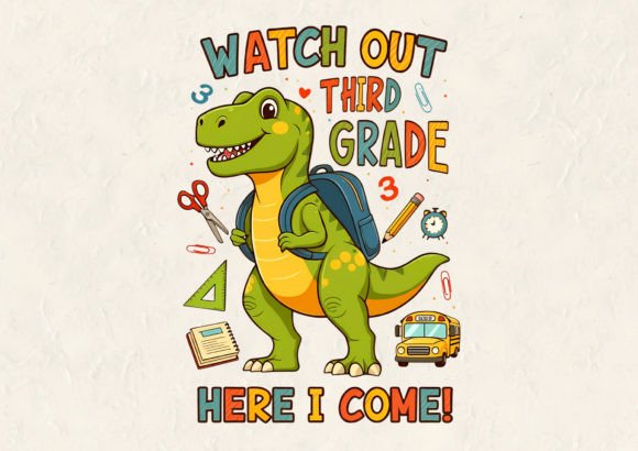 Creative Roar: The Watch Out Third Dinosaur T-Shirt Design