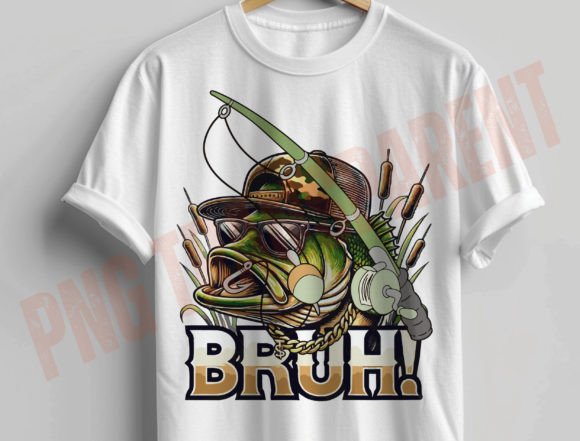 Funny Bass Fishing Sublimation Design: A Humorous Graphic Asset
