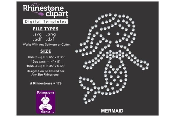 MERMAID 001 Rhinestone Template: Elevate Your Creative Projects