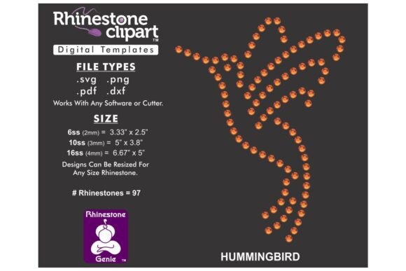 Rhinestone Design HUMMINGBIRD: A Versatile Digital Asset